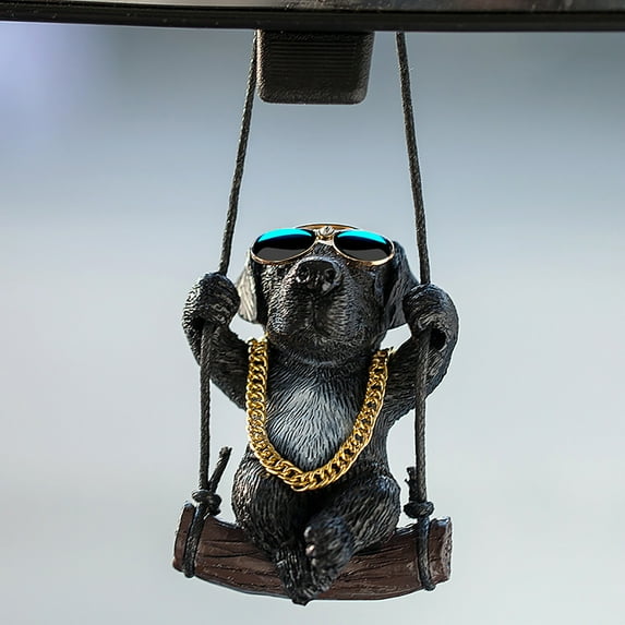 RuiJiao Car Rear View Mirror Pendant, Puppy Swinging Car Ornament, Automotive Interior Decorations, Puppy Car Accessories, Rearview Mirror Car Decoration Car Pendant Cute Puppy Decoration