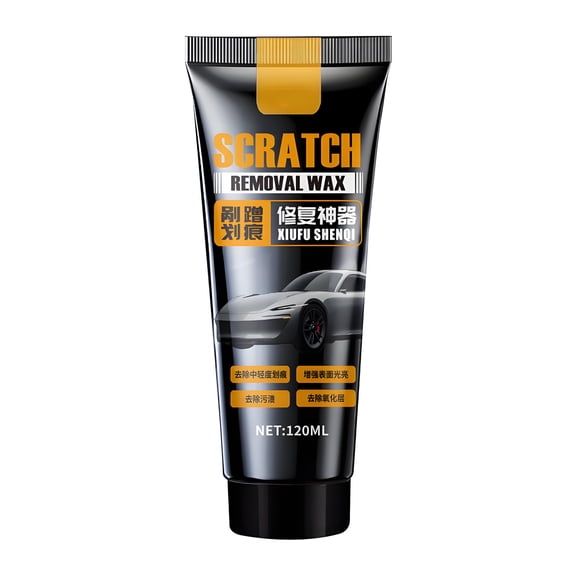 RuiJiao Car Scratch Remover Wax 120ML, 4-in-1 Formula to Repair Light Scratches, Swirl Marks, Oxidation Stains and Enhance Car Shine