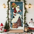 thumbnail image 1 of RuiJiao Christmas 3D Visual Door Cover Decoration, Multicolor Nylon and Spandex Holiday Party Backdrop for Festive Atmosphere, 35.83x79.92in Durable Reusable Santa Claus Gift Delivery Decor, 1 of 8