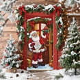 thumbnail image 1 of RuiJiao Christmas 3D Visual Door Cover Decoration, Multicolor Nylon and Spandex Holiday Party Backdrop for Festive Atmosphere, 35.83x79.92in Durable Reusable Santa Claus Gift Delivery Decor, 1 of 8