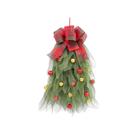 RuiJiao Christmas Ball Mesh Wreath Decoration Props- Green Plastic Decor for Doors and Windows