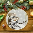 thumbnail image 1 of RuiJiao Christmas Snowman Round Placemats, Multicolor Polyester Insulated Table Mats for Holiday Kitchen Decor, 1 of 8