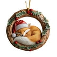thumbnail image 1 of RuiJiao Christmas Tree Cute Fox Acrylic Pendant, Durable Festive Ornament for Xmas Decor, Holiday Gift for Family, Easy Hang Decoration for Wreaths and Garlands (Reusable), 1 of 4