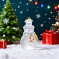 thumbnail image 1 of RuiJiao Clear Glass Crystal Christmas Snowman Ornament for Festive Home Decor and Gift Giving, 1 of 8