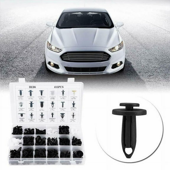 RuiJiao 100PCS Six Types Automotive Retainer Clips Car Fastener Box Set, Push Replacement Bumper Clips for Truck SUV Bumpers Car Fender Door Trim Panel, for General Automotive Snap Fit