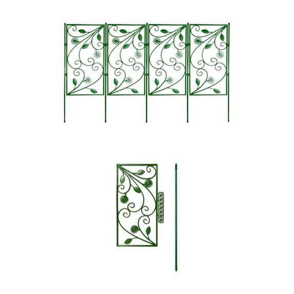 RuiJiao 4pcs Plastic Decorative Garden Fence Flowerbeds Barrier for Yard, Patio, Garden Borders, Weather Proof Plastic Garden Fence