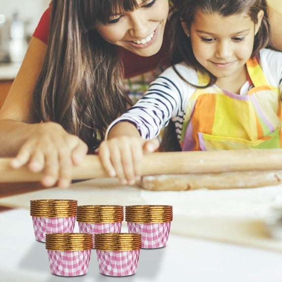 RuiJiao 50PCS High-Temperature Resistant Multicolor Large Flanged Baking Cups for Desserts - Perfect for Cupcakes and Muffins