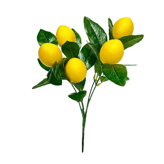 RuiJiao Artificial Lemon Branch, Fake Lemon Fruit for Home Decor, Kitchen, and Events - Yellow