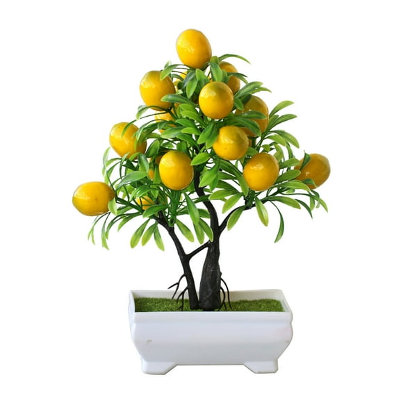 RuiJiao Artificial Tree Bonsai, Simulated Fruit for Home Decor, Ideal for Living Rooms and Dining Tables, Vibrant Yellow, Free Size