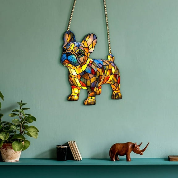 RuiJiao Pleasant Dog Series Art Ornaments - Whimsical Home Decor for Dog Lovers - Acrylic Construction with Vibrant Colors - Perfect for Shelves, Tables, or as a Gift