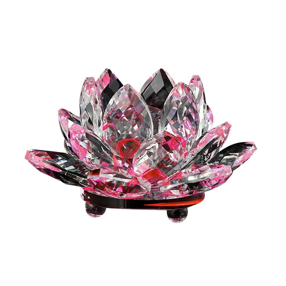 RuiJiao ColoredCrystal Lotus Candle Tealight Holder, Glass Candle Lamps Holder Night Light Candlestick, for Altar windowsill Home Decor Christmas Wedding Party