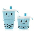 thumbnail image 1 of RuiJiao Creative Retractable Pencil Case with Polka Dot Milk Tea Design - Cute and Portable Stationery Storage Bag for Pens and Pencils, 1 of 4
