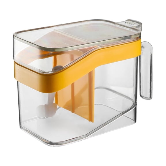 RuiJiao Household Automatic Salt Dispensing Seasoning Box - Integrated Partition Design for Organized Kitchen Storage, Convenient One-Touch Operation, Includes Lid for Freshness