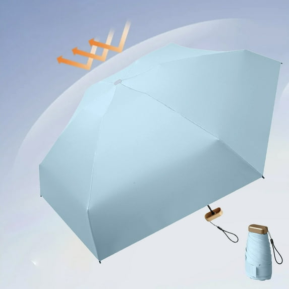 RuiJiao Mini Travel Sun Umbrella for Purse, for Purse Lightweight Folding Umbrella, Small Compact UV Protection, Lightweight Portable Parasol, for Women, Men, Kids