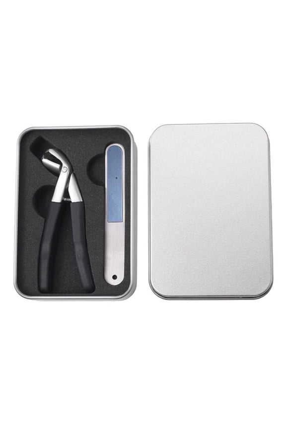 Stainless Steel Curved Nail Clippers - Hanging Rubber Handle, Large Opening for Easy Nail Trimming, Single Pack