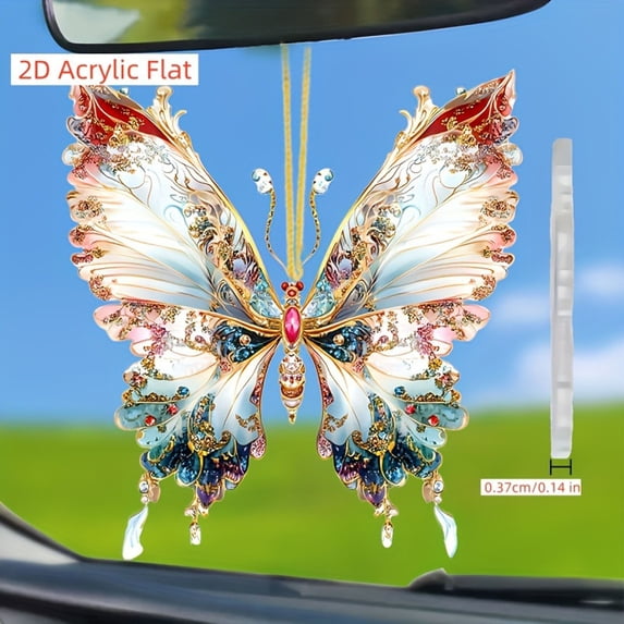 RuiJiao Colorful Butterflies Pendant - Dreamy Animal 2D Flat Hanging Decor for Whimsical Home Ambiance