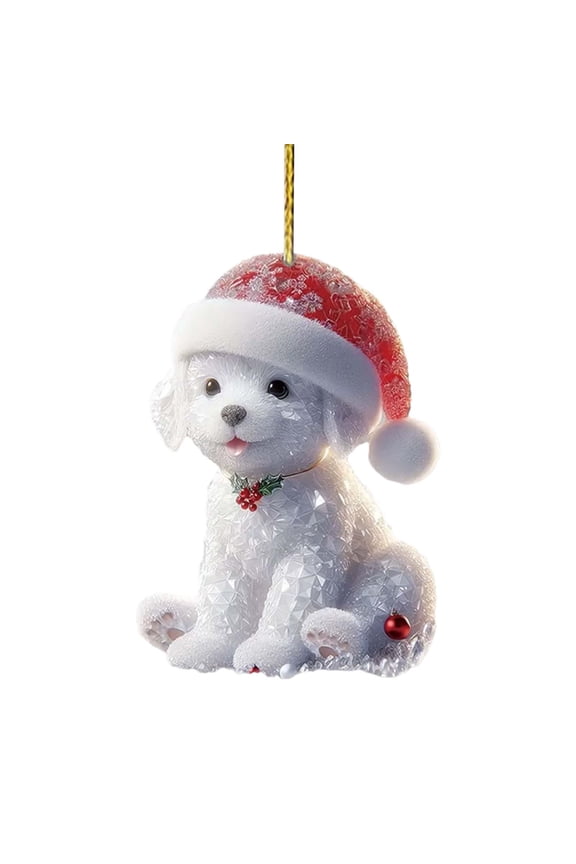 Colorful Santa Hat Shiny Acrylic Keychain Pendant, Christmas Crystal Critter Car Interior Decor for Holiday Festive Tree Ornaments (1PC)
