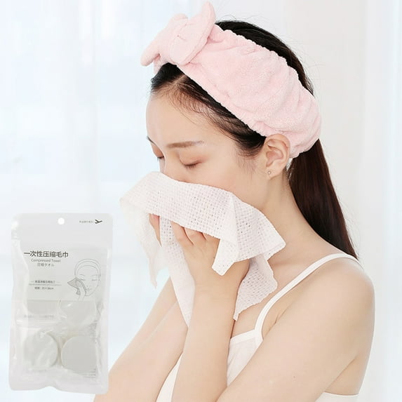 RuiJiao Compressed Towel, Disposable Portable Face Towel Cotton Coin Tissue Eco-Friendly for Travel, Camping, Hiking, Sport, Beauty, Home Hand Wipes, Outdoor Activities