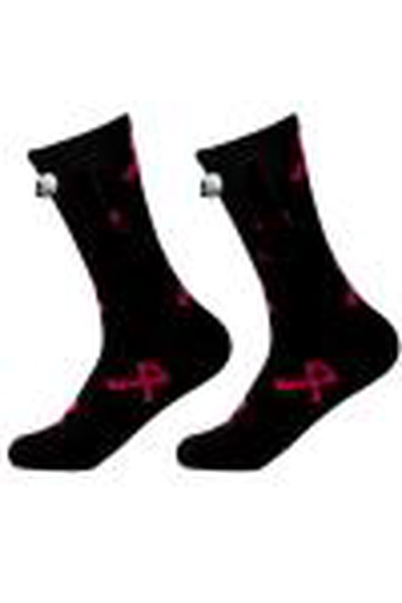 Couple's Hand-Holding Socks for Women, Mid-Calf Breathable Knitted, Print Design, Free Size, 95% Polyester 5% Spandex, Casual Comfort Fit