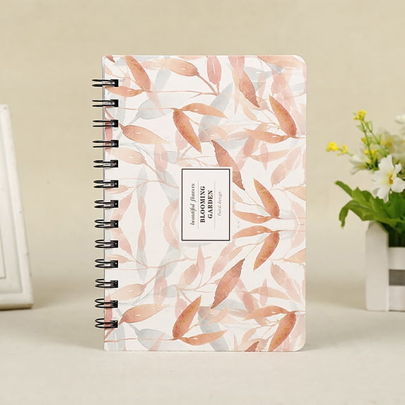 RuiJiao Customizable Logo B6 Loose Leaf Notebook, Hard Cover Ring Binder Agenda Planner with Monthly Layout, Portable Paper Notebook for Students Office 186x128mm