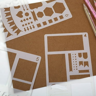 RuiJiao DIY Plastic Drawing Stencils for Planners - Perfect for Journals, Notebooks, and Scrapbooks, Multi-Purpose Template To