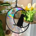 thumbnail image 1 of RuiJiao Dog Moon Suncatcher, Angel Memorial Statue - Stained Glass Window Hanging, Pet Sympathy Gift, 1 of 7