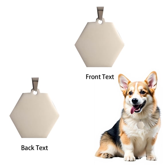 RuiJiao Dog Pet Stainless Steel Engraved Lettering Loss Tag