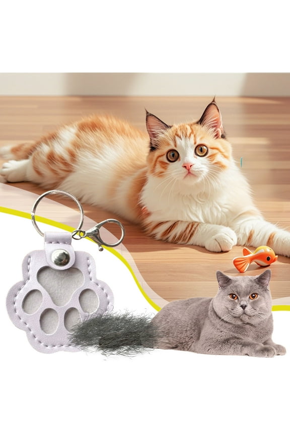 Dog Storage Keychain Cute Leather Paw Keychain Pet Hair Keepsake Keyring Unique Memorial Collection Keychain Pet Memorial Gifts For Bag Purse Paw Key