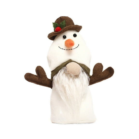 RuiJiao Double Headed Rudolph and Snowman Gnome Doll Faceless Christmas Ornament, Handmade Dwarf Decor for Home, Fireplace, Xmas Tree, Unique Holiday Gift Idea (Red/White)