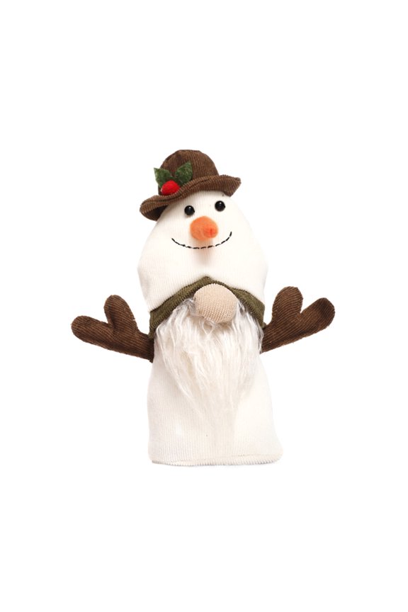 Double Headed Rudolph and Snowman Gnome Doll Faceless Christmas Ornament, Handmade Dwarf Decor for Home, Fireplace, Xmas Tree, Unique Holiday Gift Idea (Red/White)