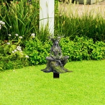RuiJiao Elegant Earth Green Acrylic Garden Stake - Mother Nature Statue for Outdoor Decorations, Courtyard and Lawn Ornaments - Exquisite Handcrafted Art