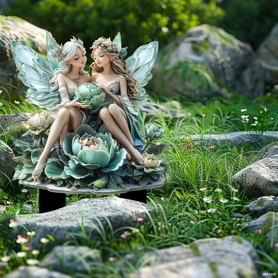 RuiJiao Elegant Fairy Garden Statues - 2D Waterproof Wear-resistant Flat Figures for Pots and Gardens