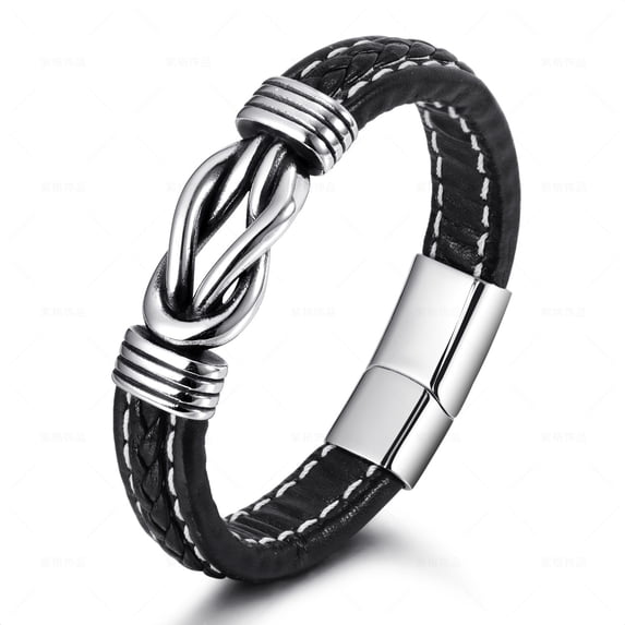RuiJiao Exquisite Handcrafted Men's Bracelet - Premium Stainless Steel and Titanium Steel Weave, Ethnic Style Jewelry for a Unique and Durable Accessory