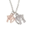 thumbnail image 1 of RuiJiao Fashion Collarbone Chain Necklace with Elaborate Two Elephants Pendant - Delicate Jewelry for Women, 1 of 5