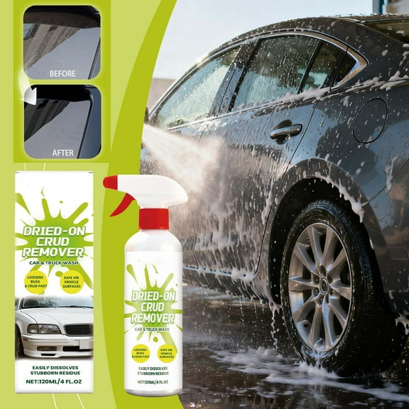 RuiJiao Fast Dissolving Car Cleaning Spray for Stubborn Insect Residues, Safe Water-Based Formula, 120ml Windshield and Vehicle Surface Cleaner for Auto, RV, Boat, Motorcycle (No Car Wash Needed)