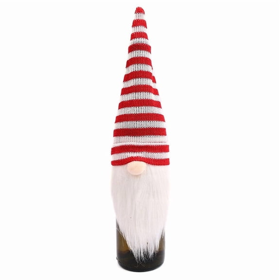 RuiJiao Festive Santa Hat Wine Bottle Topper, Velvet Red Christmas Wine Cap with White Fur Trim, Washable and Reusable Holiday Gift Accessory for 750ml-1.5L Bottles