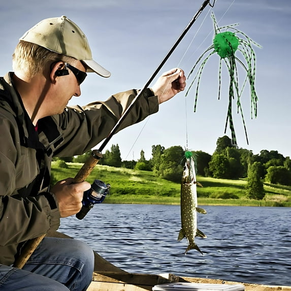 RuiJiao Fishing Lure Kit,Dice Shaped Soft Fishing Bait, Slow Sinking Flexible Bass Lures,for Catfish Bass and Salmon