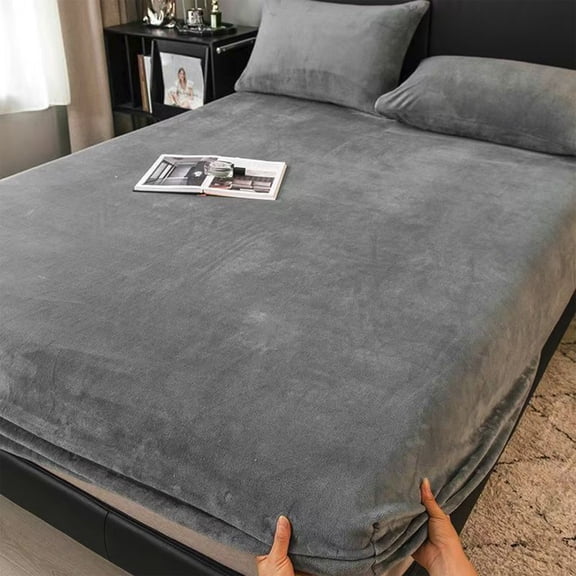 RuiJiao Fitted Sheet Deep Pocket Flock Multicolor Bed Cover Set 200x150cm Shrink Resistant