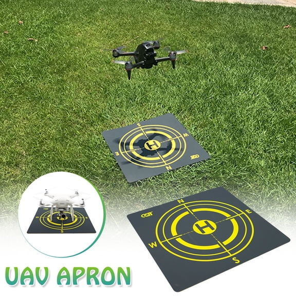 RuiJiao Foldable Drone Landing Pad Universal Polyurethane Double-Sided 17x17 Inch with Storage Bag for DJI Mini 3 Pro Mavic 3 Air 2S FPV Wind-Resistant Portable