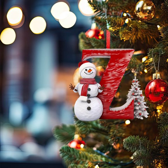 RuiJiao Gift 26Pcs Christmas Tree Alphabet Ornaments, Personalized DIY Acrylic Decorations