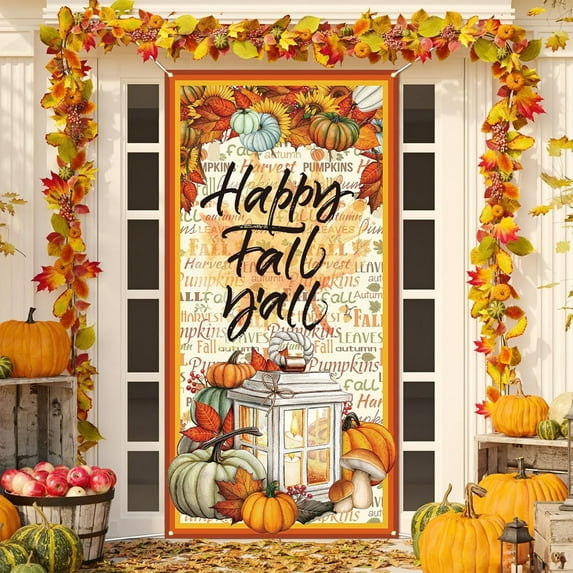 RuiJiao Gift Fall Photography Backdrop Autumn Maple Forest Leaves Pumpkin Party Background Thanksgiving Party Supplies Farm Harvest Event Banner Thanksgiving Photo Booth Props