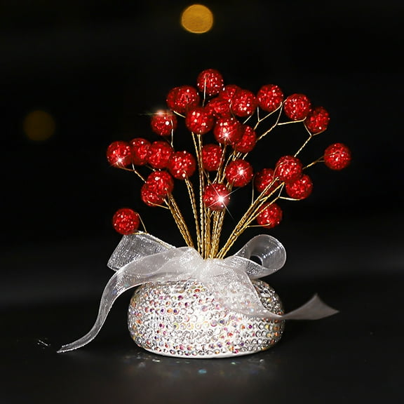 RuiJiao Gypsophila paniculata Starry Sky Car Decor - Center Console Ornament, Non-Scent Including, Base Opens for Aromatherapy