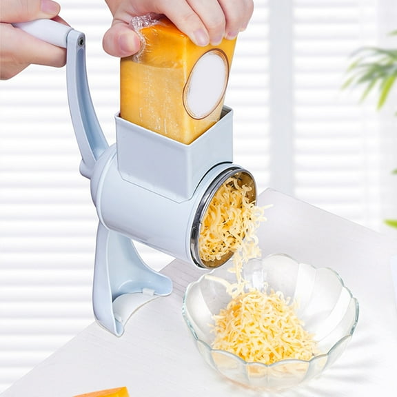 RuiJiao Hand Crank Nut Grinder, Multifunctional Manual Cheese Shredder and Peanut Crusher, Aluminum Alloy White for Kitchen, Grind Nuts Chocolate Vegetables Compact Portable