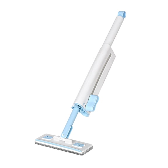 RuiJiao Hand Wash Mini Flat Mop for Desktop Kitchen Cleaning with Replaceable Pads, 360 Rotating Head, Scrubbing Brush, Plastic Material, 48cm Telescopic Handle