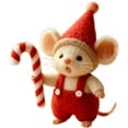 thumbnail image 1 of RuiJiao Handmade Wool Felt Christmas Mouse Ornament, Cute Needle Felted Santa Mice Figurine for Holiday Decor, Kids Gift and Festive Home Decoration (Animal Crafts), 1 of 2