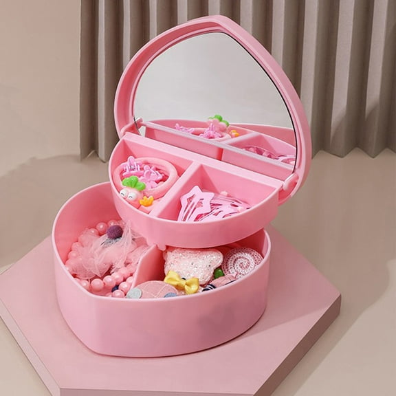 RuiJiao Heart-Shaped Travel Jewelry Case for Women & Girls - Compact Mini Jewelry Box, Perfect Birthday Gift for Her - Secure and Stylish On-the-Go Jewelry Storage