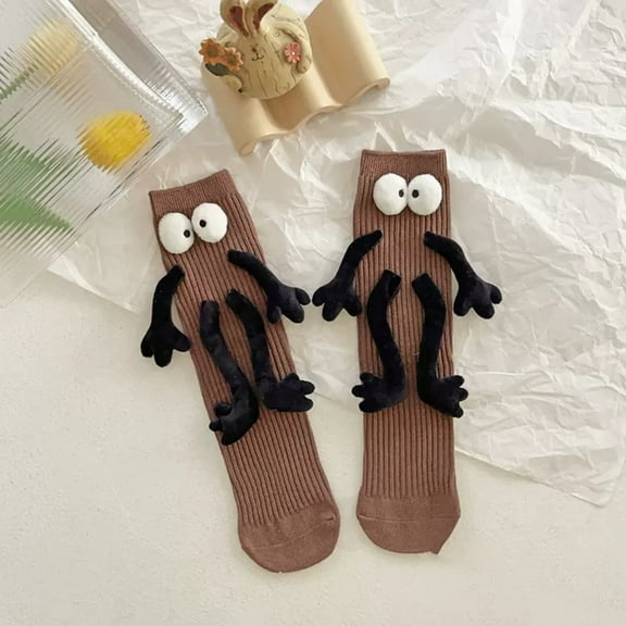 RuiJiao Holding Hands Socks Funny Couple Silly Socks Anniversary Birthday Gifts for Women Men Bestie Lovers