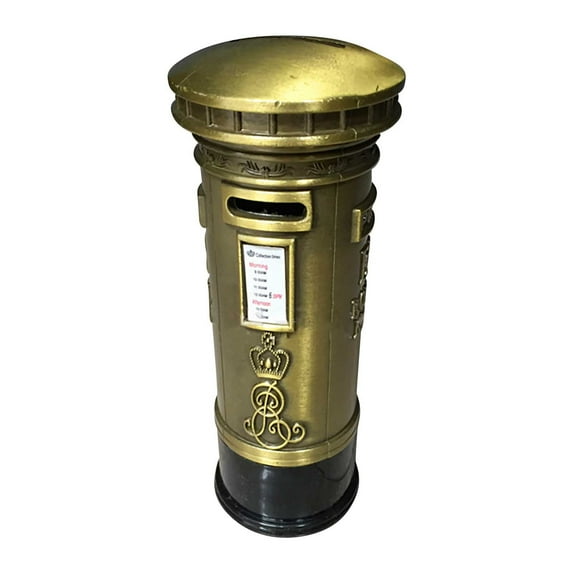 RuiJiao Innovative Metal Postbox Piggy Bank - Decorative Email-Inspired Coin Bank for Kids and Adults, Unique Gift Idea