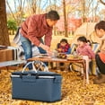 thumbnail image 1 of RuiJiao Insulated Folding Cooler Bag for Picnic Camping, Water Resistant Portable Food Storage with Handles, Gray and Navy Blue, 1 of 8