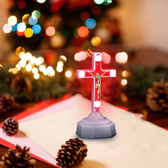 RuiJiao Jesus Electronic LED Night Light Flameless Candle with Timer Battery Powered Plastic Decoration for Home Wedding Christmas Party
